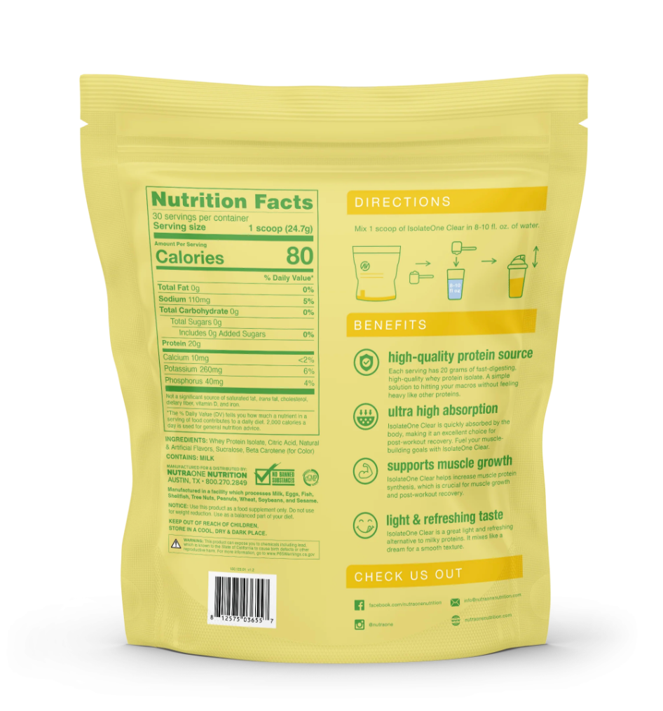 IsolateOne Clear Lemon Italian Ice
